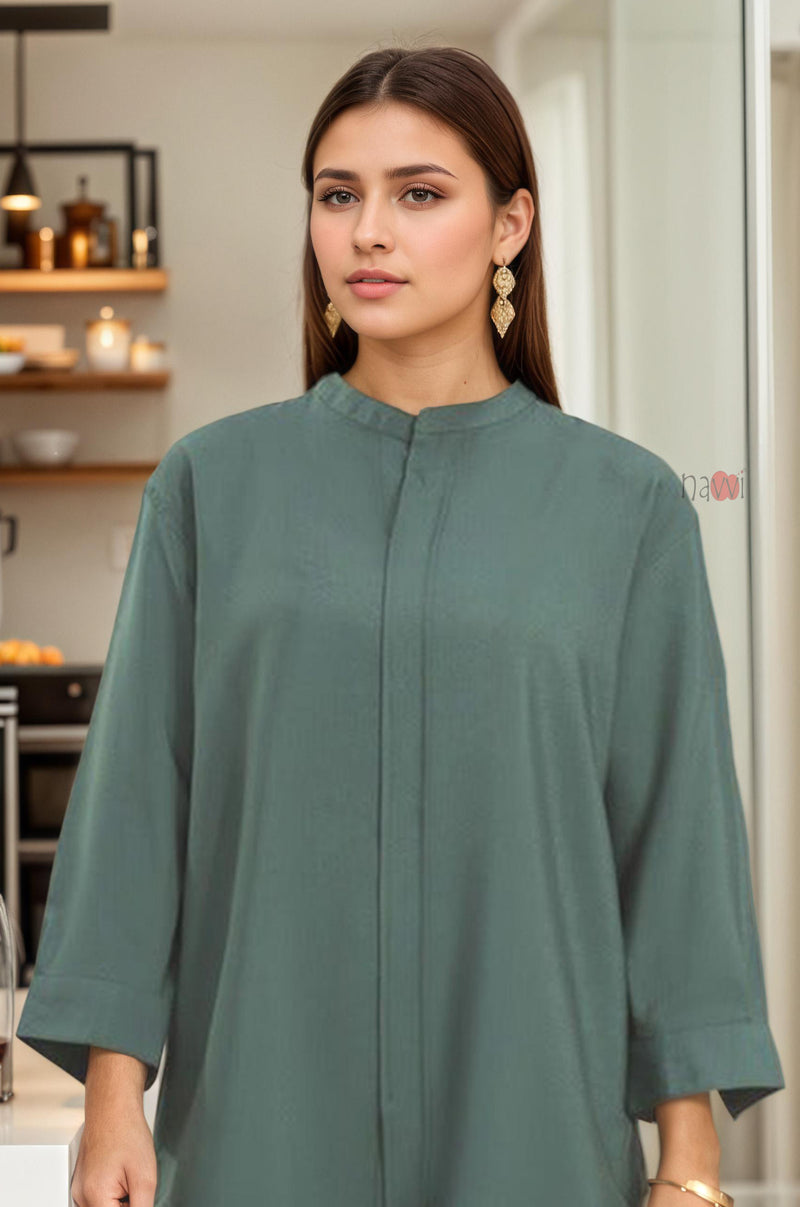 Chic Solid 100% Pure Viscose Two-Piece Co-ord Set