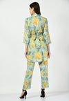 Green Co - ord Set with Embellished Belt - Navvi.in