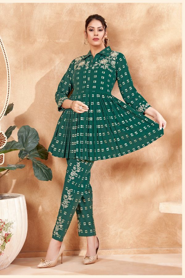 Green Delight Co - ord Set - Navvi.in