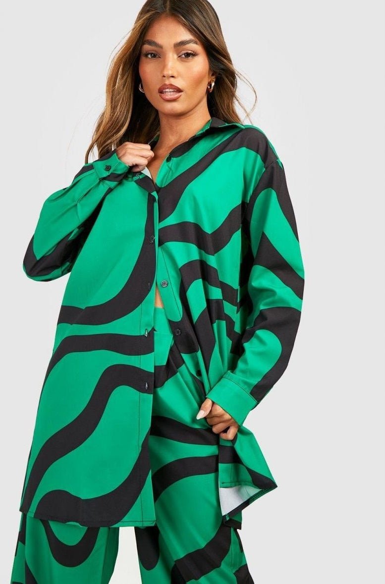 Green Filament Co - ord Set - Navvi.in