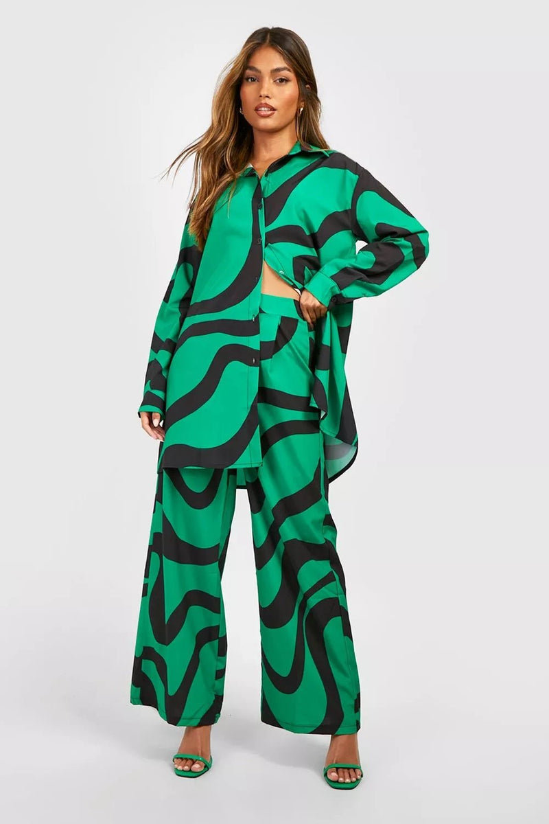 Green Filament Co - ord Set - Navvi.in