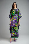 Green Hues Kaftan Dress - Navvi.in