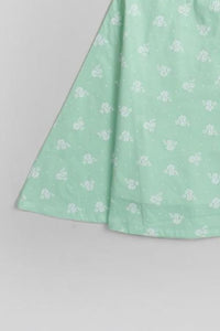 Green Summer Cotton Frock - Navvi.in