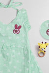 Green Summer Cotton Frock - Navvi.in