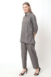 Grey Embroidery Co - ord Set - Navvi.in