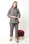 Grey Embroidery Co - ord Set - Navvi.in