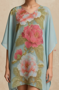 Mint Bloom Floral Kaftan Dress – Breezy Summer Chic