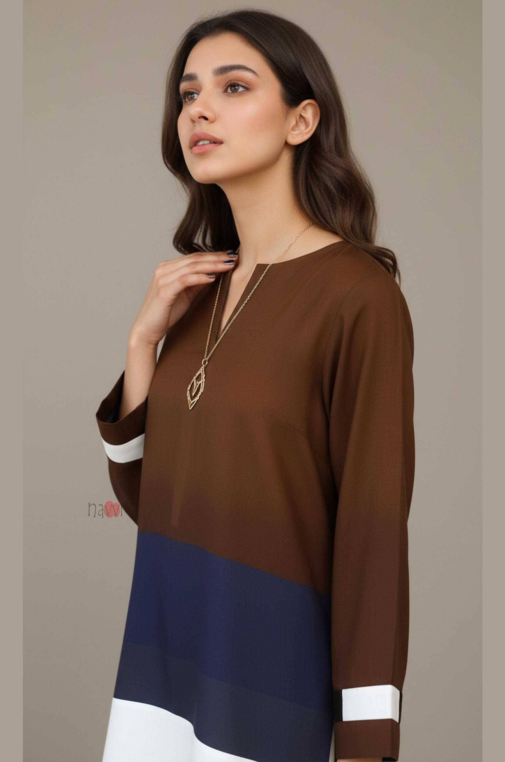 Pure Viscose Designer Colorblocked Kurta Pant Ensemble