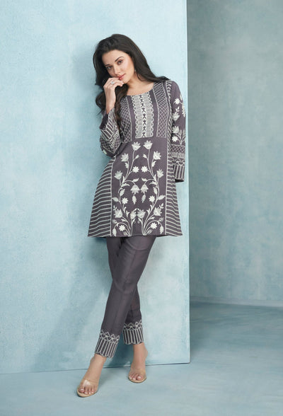 Hand Embroidered Co - ord Set - Navvi.in
