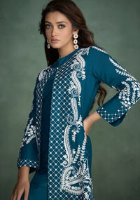 Hand Embroidery Full - Sleeves Co - ord Set - Navvi.in