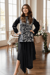 Handblock Printed Asymmetric Co - ord with Skirt - Navvi.in