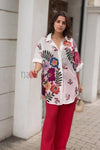 High Low Printed Shirt - Navvi.in