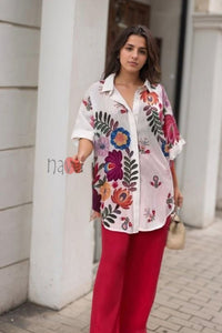 High Low Printed Shirt - Navvi.in