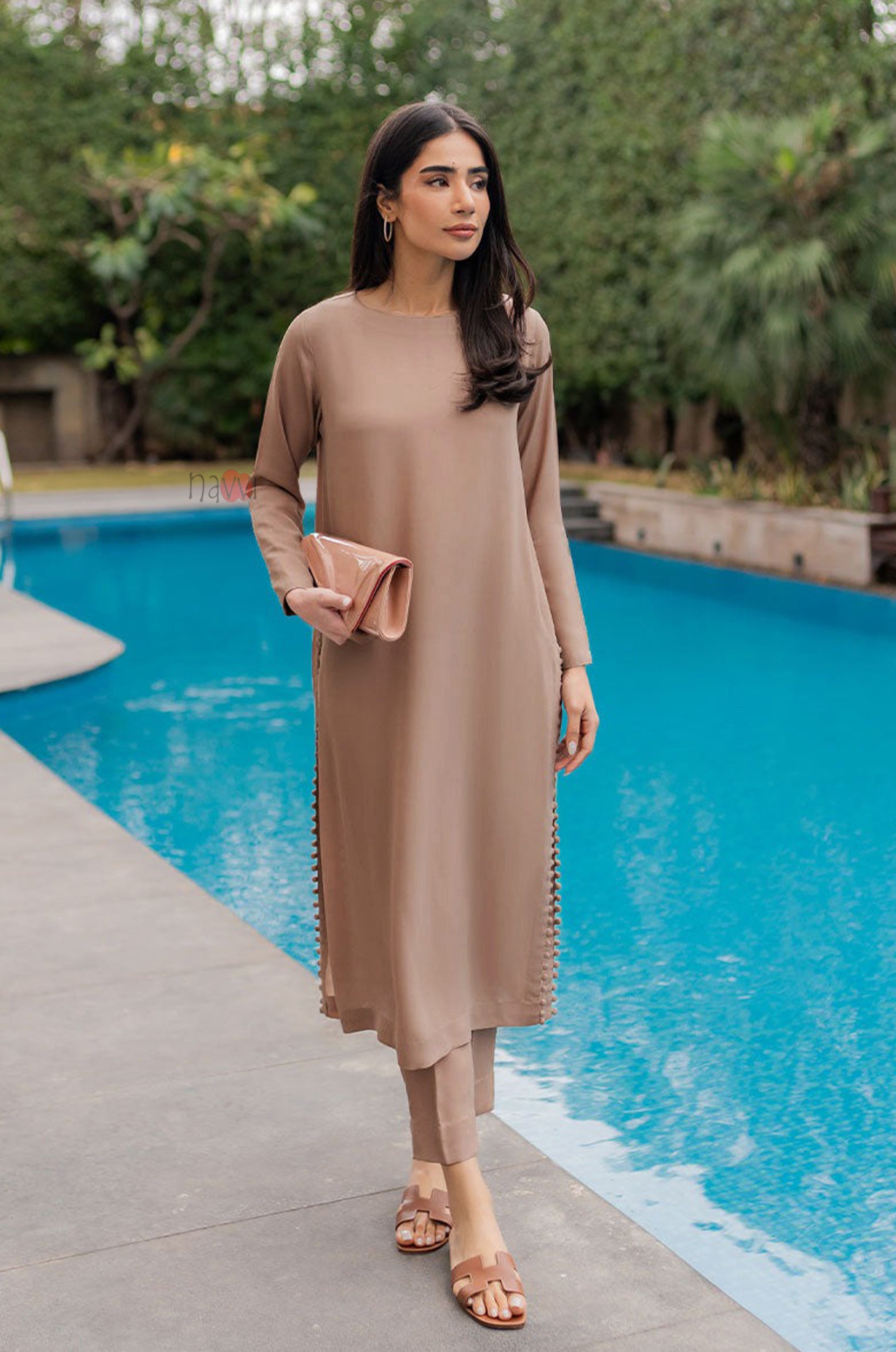 Blush Nude Straight Kurta Pant Set