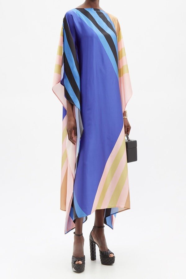 Horizon Satin Silk Kaftan Dress - Navvi.in