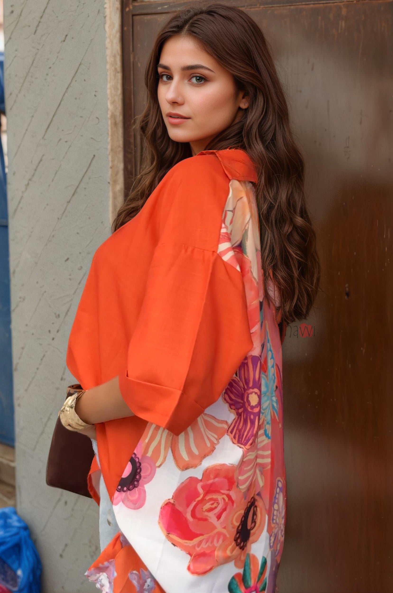 Floral Harmony Cape Shirt