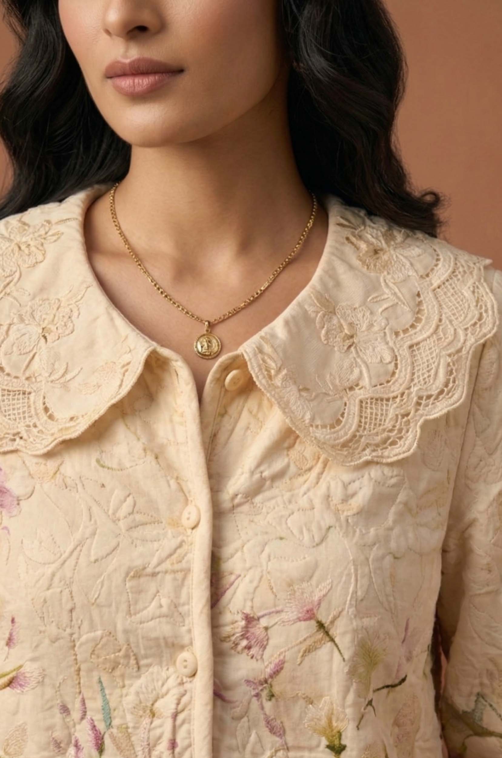 Blush Garden Jacket Style Shirt - Navvi.in