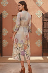 Floral Printed Midi Shirt Dress for Women
