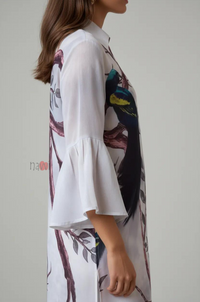 Botanical & Bird Motif Statement Dress - Navvi.in