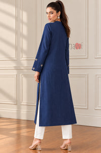 Royal Blue Diamond Embroidered Kurta Set