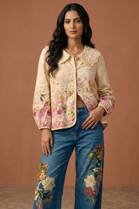 Blush Garden Jacket Style Shirt - Navvi.in
