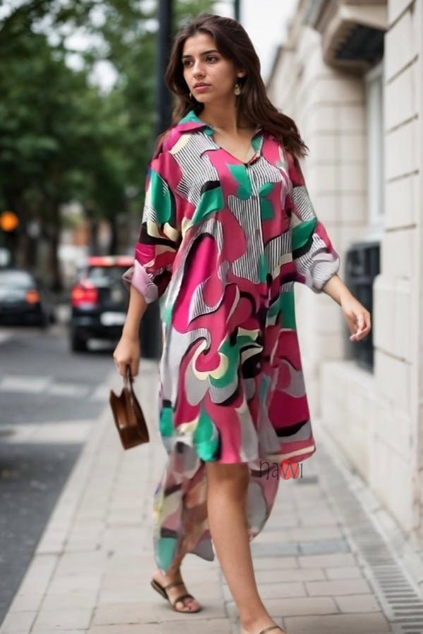 Illuminati Shirt Dress - Navvi.in