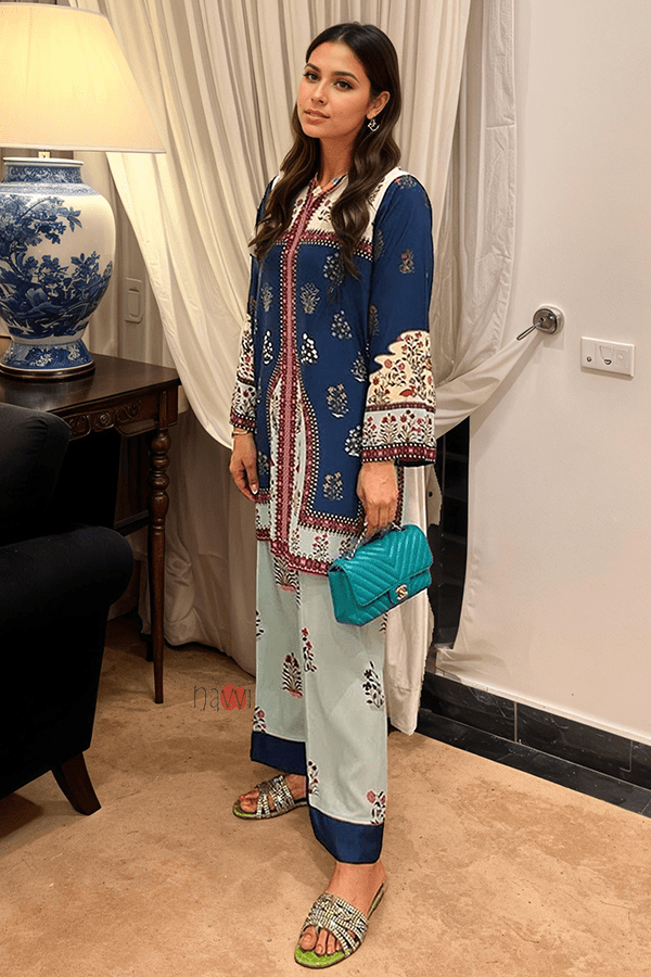 Indira Persian Bloom Co - ord Set - Navvi.in