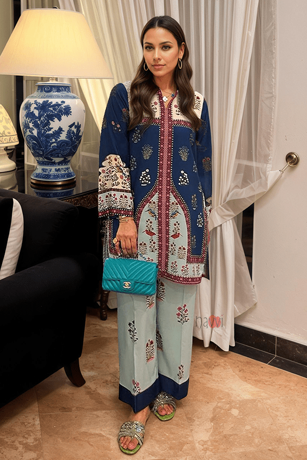 Indira Persian Bloom Co - ord Set - Navvi.in