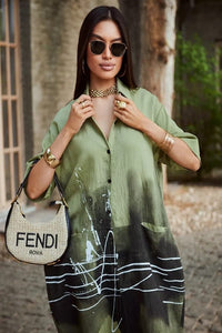 Ink Wash Printed Cotton Blend Shirt Available in 4 Colour - Navvi.in