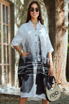 Ink Wash Printed Cotton Blend Shirt Available in 4 Colour - Navvi.in