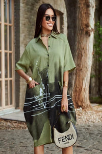 Ink Wash Printed Cotton Blend Shirt Available in 4 Colour - Navvi.in