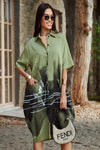 Ink Wash Printed Cotton Blend Shirt Available in 4 Colour - Navvi.in