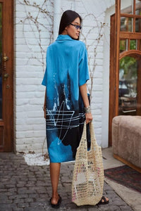 Ink Wash Printed Cotton Blend Shirt Available in 4 Colour - Navvi.in