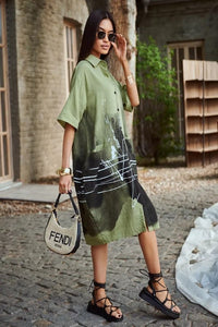 Ink Wash Printed Cotton Blend Shirt Available in 4 Colour - Navvi.in