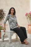 Bohemian Black & White Relaxed Fit Shirt