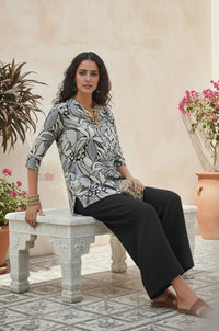 Bohemian Black & White Relaxed Fit Shirt