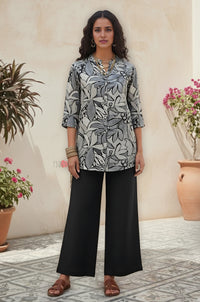 Bohemian Black & White Relaxed Fit Shirt