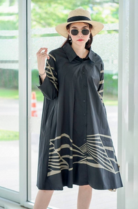 Modern Abstract Pattern Shirt Dress