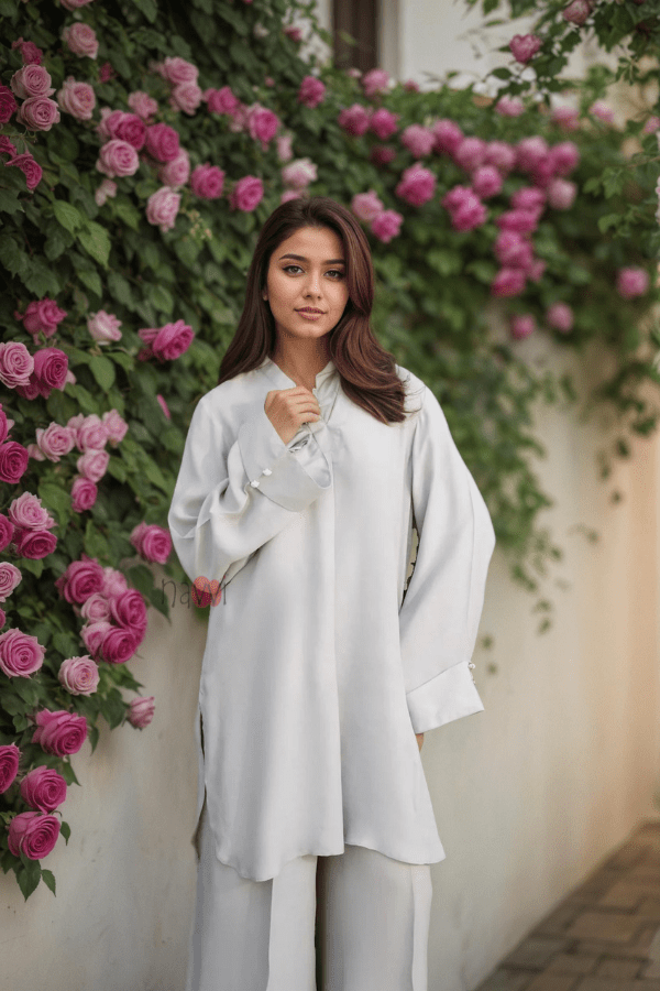 Ivory BSY Crepe Co - Ord Set - Navvi.in