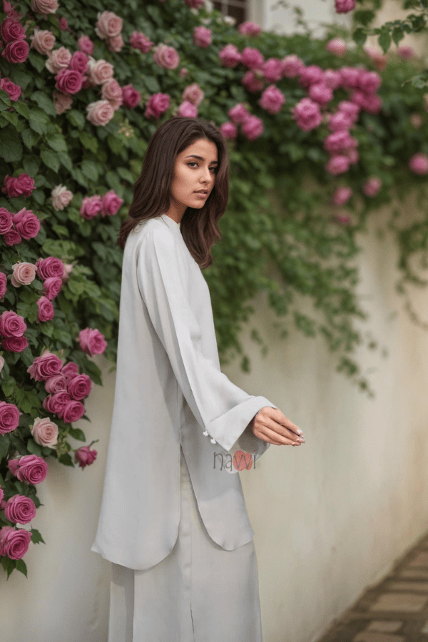 Ivory BSY Crepe Co - Ord Set - Navvi.in
