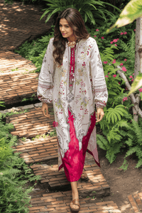 Ivory & Crimson Mughal Print Kurta Set - Navvi.in