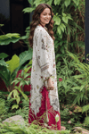 Ivory & Crimson Mughal Print Kurta Set - Navvi.in