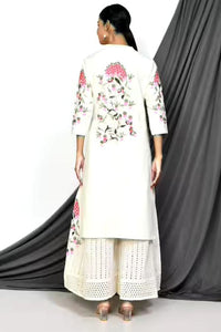 Ivory Hakoba Kurta & Pant Set - Navvi.in