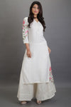 Ivory Hakoba Kurta & Pant Set - Navvi.in