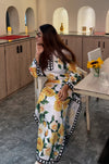 Yellow Rose Printed Kaftan