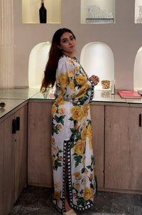 Yellow Rose Printed Kaftan