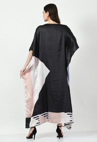 Black Abstract Printed Kaftan Dress