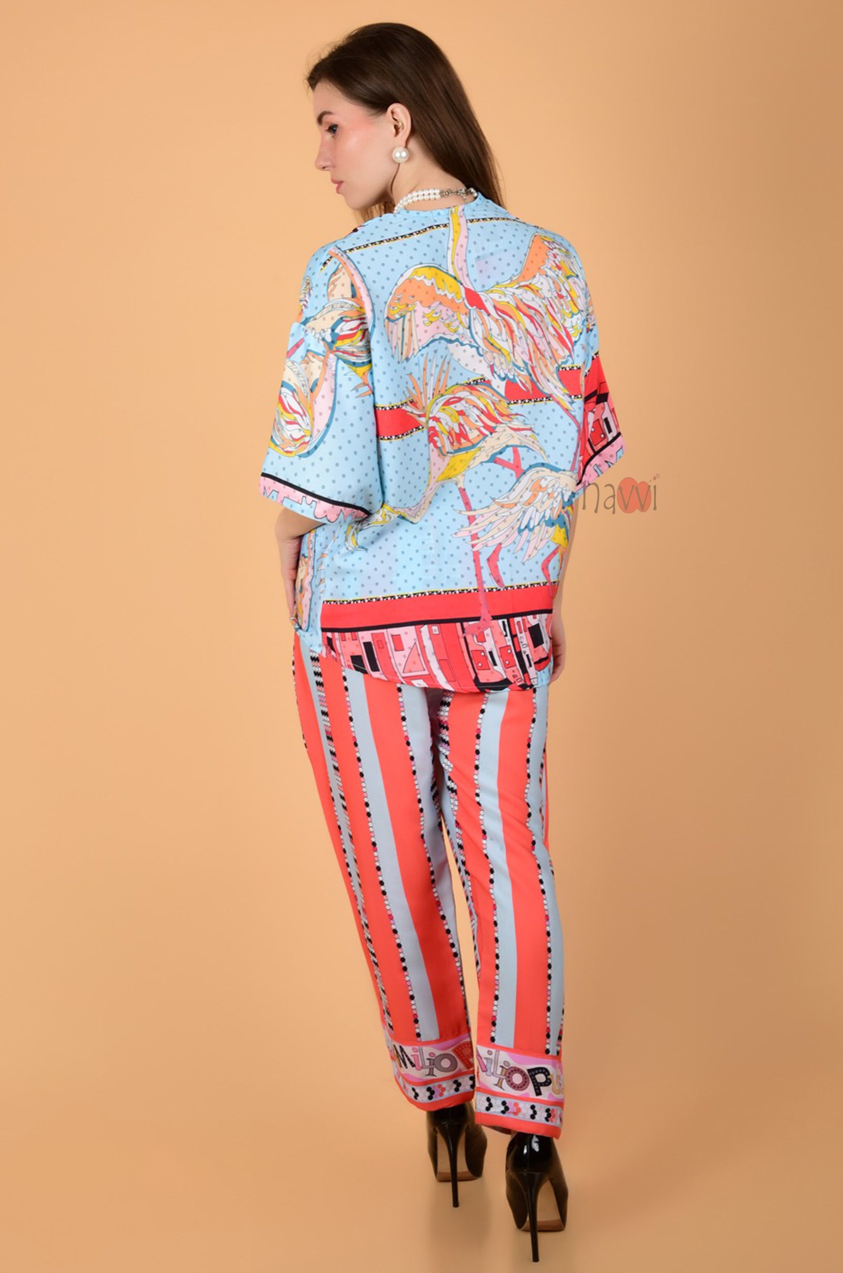 Silky Abstract Printed Loungewear Set