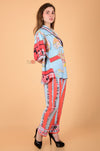 Silky Abstract Printed Loungewear Set