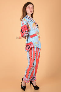 Silky Abstract Printed Loungewear Set